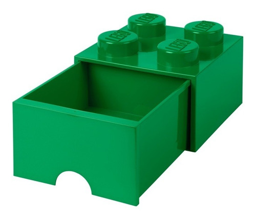 Lego Bloque Con Cajón Apilable Original Cajonera Green Verde