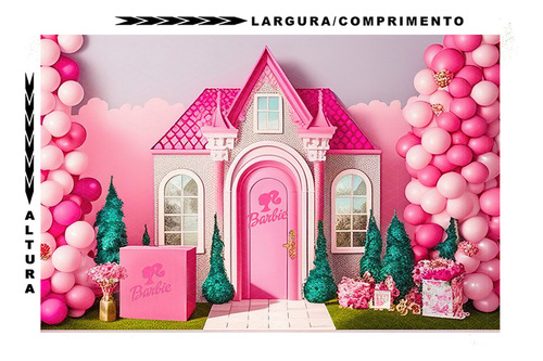 Fundo Fotográfico Tecido 170x250cm Barbie Dreamhouse 20369