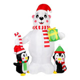 Oso Polar Inflable Navideño 1.8m