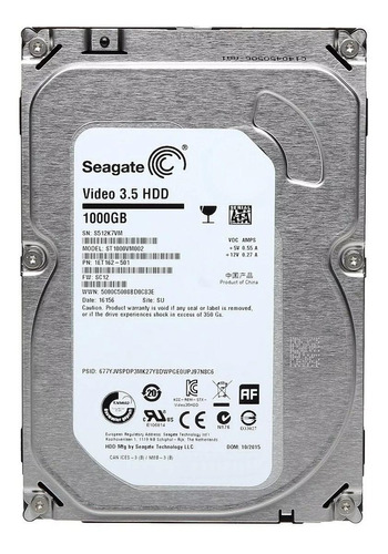 Disco Duro Interno Seagate Video 3.5 Hdd St1000vm002 1tb