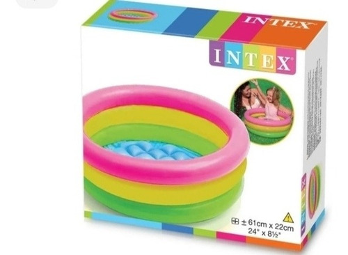 Piscina De Pelotas Inflable 61 X 22 Circular 3 Anillos 