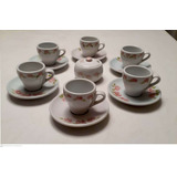 Set 6 Tazas De Café Con Platos Y Azucarer-estilo Shabby Chic