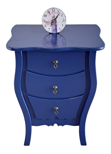 Mesa De Cabeceira Criado Moderno Azul Escuro Bic Marinho Mdf