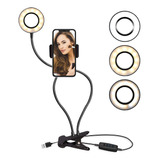 Selfie Ring Light Con Soporte Para Teléfono Celular  L...