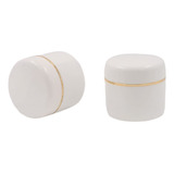 12 Potes Plásticos P/ Creme/pomada 30g Branco Fio Dourado