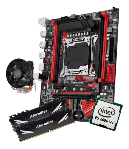 Kit Gamer Placa Mãe X99 Machinist E5-rs9 Xeon E5 2690 V4 64g