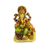 Figura De Resina Pintada A Mano De Lord Ganesha 6.5 