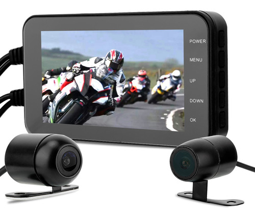 Cámara Dvr De La Motocicleta De 4 Pulgadas 1080p, Dvr De La