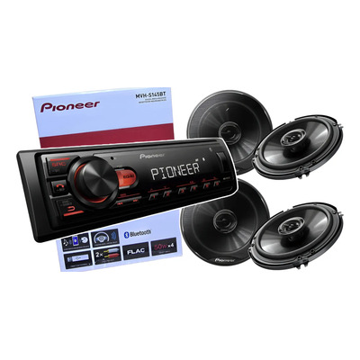 Pioneer Estereo Mvh-s145bt Bt Usb Aux +4 Bocinas 6.5 Pioneer | Meses sin interés