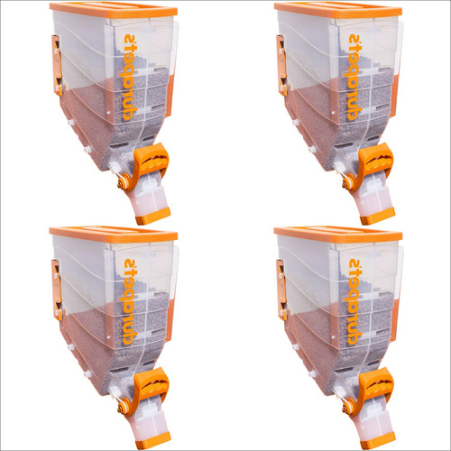 4 Dispenser Durabox Parede Raçao E Grãos 40 Litros 15 Kg Cor Laranja