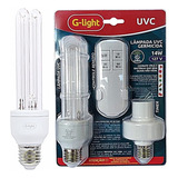 Lâmpada Germicida Uvc 2u T4 14w 127v E27 Controle E Timer