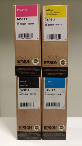 Combo X 4 Tintas Epson T49h Para Plotter Surecolor T3170x