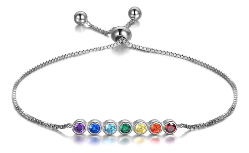 Onefinity Pulseras De Chakras De Plata De Ley Con 7 Chakras 