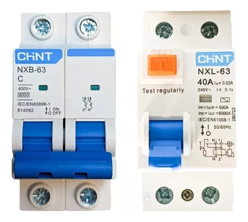 Combo Térmica 10a 16a 25a 32a + Disyuntor 40a Bipolar Chint