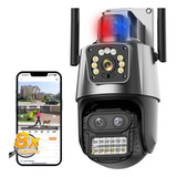 Cámara De Seguridad Exterior Ip 5k 9mp Tres Lentes Zoom 8x