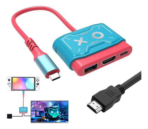 Fuente De Alimentación Adaptador Usb C A Hdmi Para Nintendo