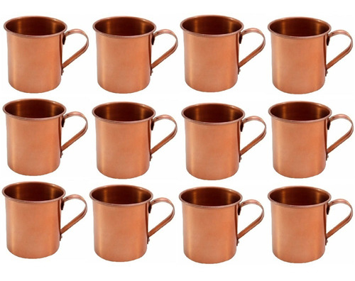 12 Caneca Moscow Mule Alumínio Pintado Linha Premium 350ml