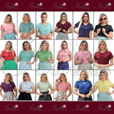 Blusa Blusinha Crepe Perola Moda Evangelica Atacado Kit 30