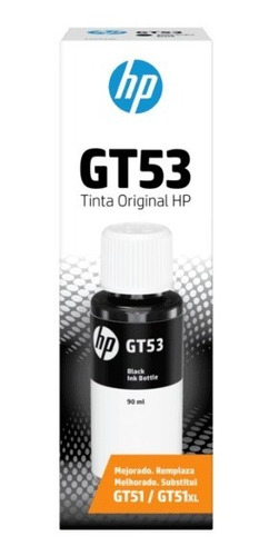 Botella De Tinta Hp Gt53 Negro 90 Ml Reemplazo Gt51 Original