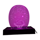  Lámpara Velador  Acrilico Luz Led Hello Kitty - Luminoso