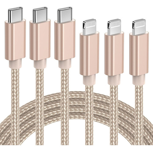 Cables Carga Rápida Tipo C Para iPhone 14 13 12 11, 2m 3 Pzs