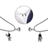 Collares De Pareja Astronautas Magnético Regalo Amor Novios