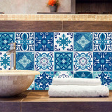 Azulejos Adhesivos Vinilos Decorativos Cocina Azul Y Blanco