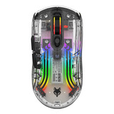 Attoe Raton Inalambrico Bluetooth, Raton Mecanico Rgb Transp