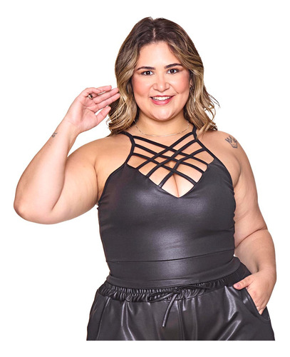 Cropped Feminino Plus Size Modelo Aranha Cirre 