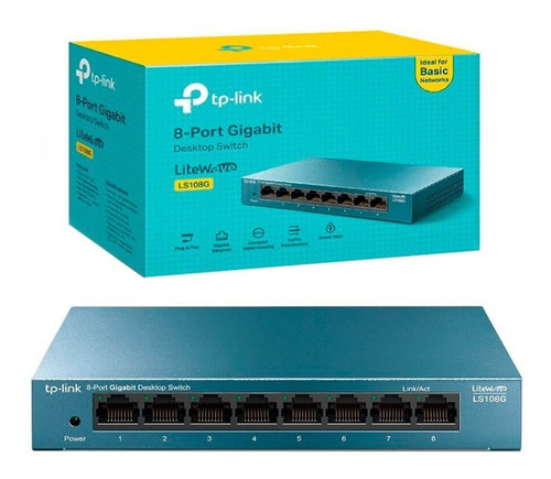 Switch Tp-link Gigabit De Mesa 8 Portas Ls108g 10/100/1000