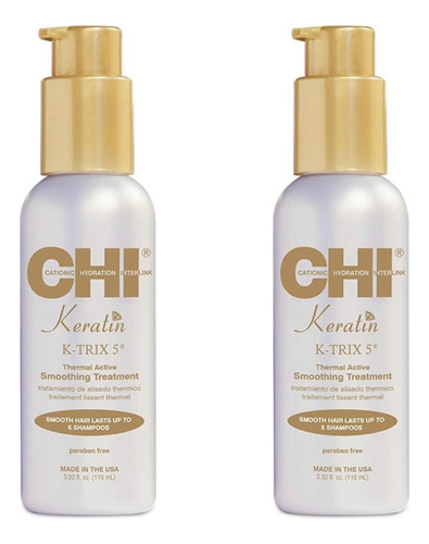 Chi Keratin K-trix 5 Tratamiento Alisado Termico 116ml 2pzas