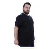 Camiseta Masculina Algodão Lisa Sem Estampa Plus Size Preta