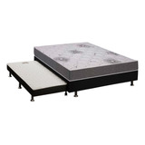 Cama Box C/aux Casal: Colchão Espuma Polar D33 Pérola Premi