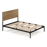 Base De Cama Nuuk Estilo Madera Con Cabecera T. Matrimonial