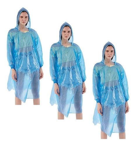 Pack X3 Poncho Para Lluvia Capa Agu Poncho Impermeable Gorro