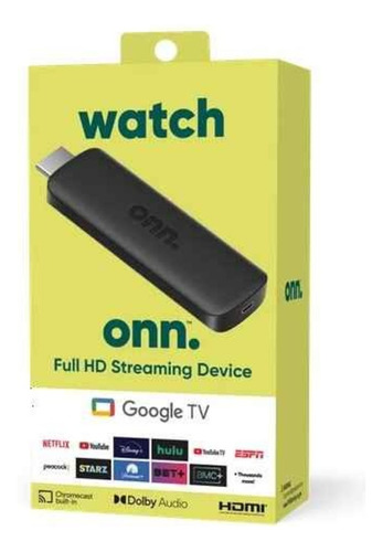 Nuevo Onn Google Tv Full Hd 8gb Streaming Device Negro