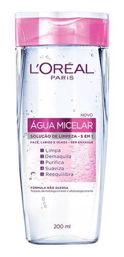 L'oréal Paris Solução De Limpeza 5 Em 1 Água Micelar 200ml