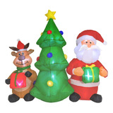 Inflable Navidad Santa Reno Arbol Luz Led Decoracion 1.5mts