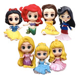 Set 7 Figuras Princesas Disney Sirenita Rapunzel Cenicienta