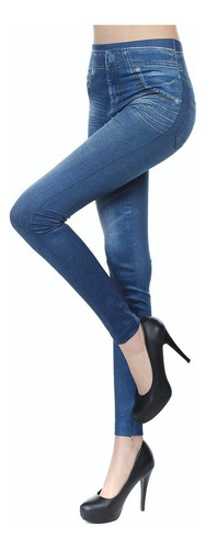 Leggins Jeans Mallones Ultra Comodos Tipo Mezcilla Premium