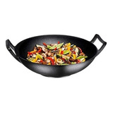 Sarten Wok En Hierro Fundido 36 Cm  Natural