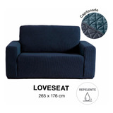 Funda De Sillón Azul Marino Loveseat Niza Elástica Vianney