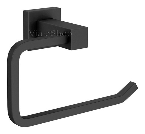 Porta Papel Higiênico Papeleira Black Matte Em Metal Luxo