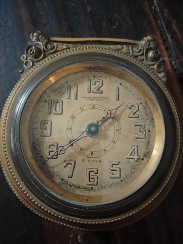 Antiguo Reloj De Pared Suizo En Bronce