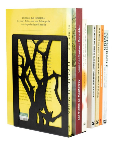 Sujeta Libros Con Diseño Decorativo De Árbol Lámina De Acero