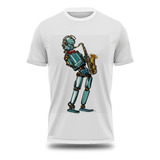 Remera Robot Con Saxo ,varios Diseños