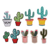 9 Piezas Parches De Cactus Bordados Diy Hierro En Coser