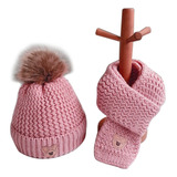 Gorro Y Bufanda Tejidos Con Forma De Osito Pequeño Para Niño