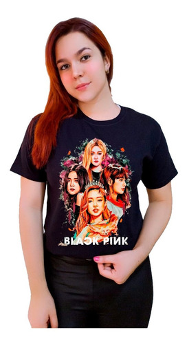 Polera Black Pink Cantantes 100%algodón Fotos Exclusivo C740