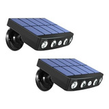 Pack 2 Foco Solar Led Jardin Pared Articulada Sensor Aplique